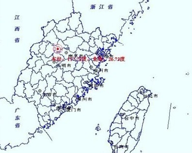 5月4日福建省南平市顺昌县发生3.0级地震